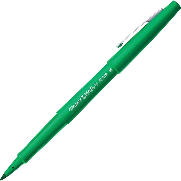 Flair Pen, Point Guard Tip, Medium Pt, GN Barrel/Ink PK